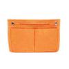 Women Portable Solid Color Felt Multi Pockets Cosmetic Handbag Storage Organizer