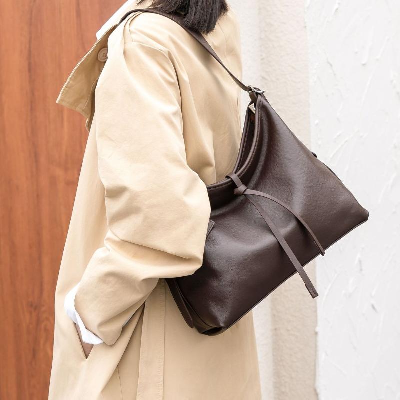 Women's Genuine Leather Handbag Spacious Vintage Shoulder Bag for Women Soft Leather Minimalist Fashi Commuter Crossbody Bag