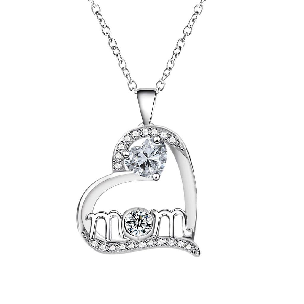Süßwasserhalskette Zirkon einfach Liebesherzförmig Mutter Schlüsselbeinkette leichter Luxus Mode
