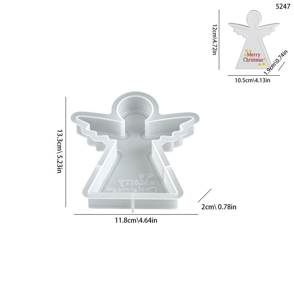 DIY Christmas Reindeer Trojan Horse Pentagram Christmas Tree Angel Boy Candle Ornament Aromatherapy Gypsum Resin Silicone Mold