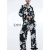 Spring New Women's Clothing Print Diagonal Cloth Shirt 1273622 Drawstring Twill Pants 1273623