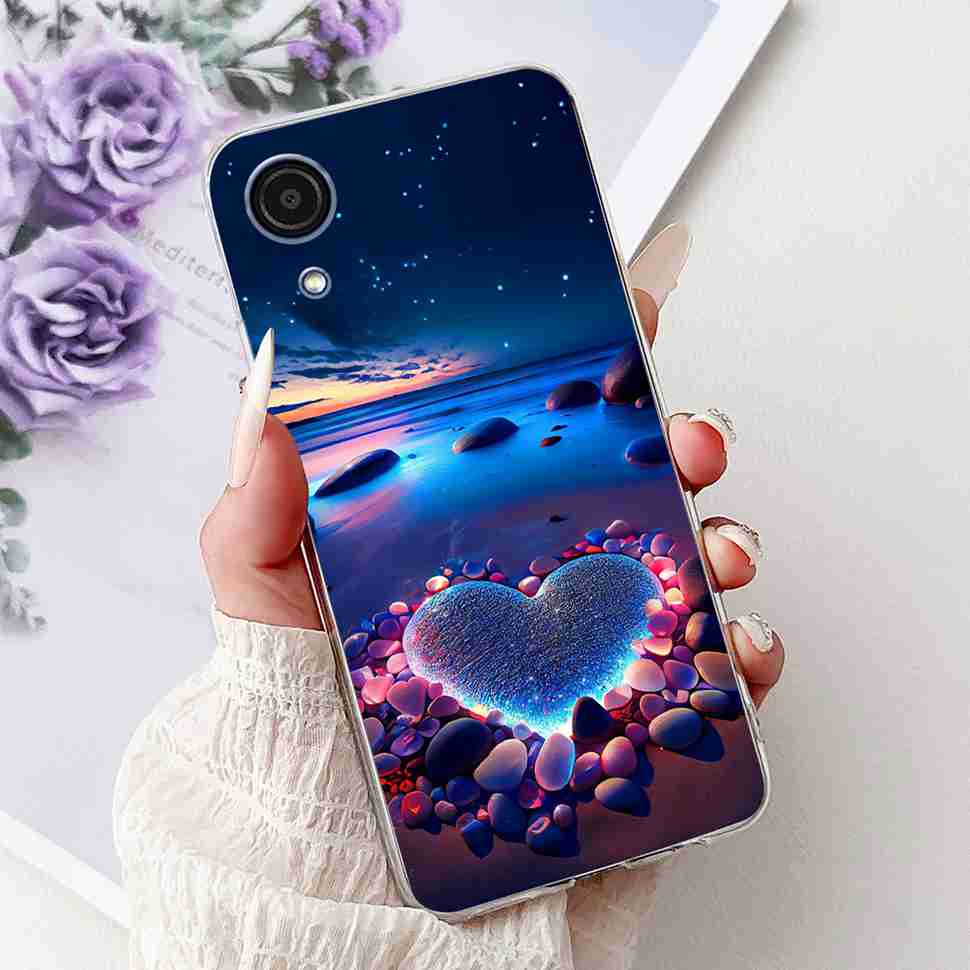 For Samsung A03Core Case Soft Silicone Cute Heart Painted Cover Case For Samsung Galaxy A03 Core SM-A032F TPU Fundas Capa