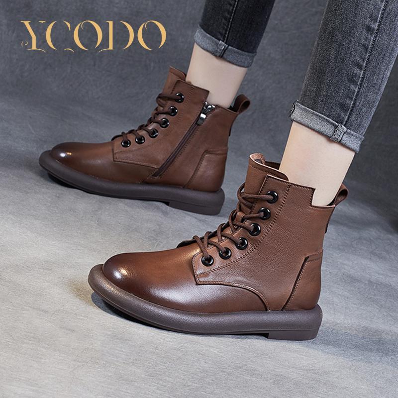 Bequeme Marton-Stiefel aus Naturleder für Damen im Herbst und Winter, lässiger Stil für Mädchen und Studenten