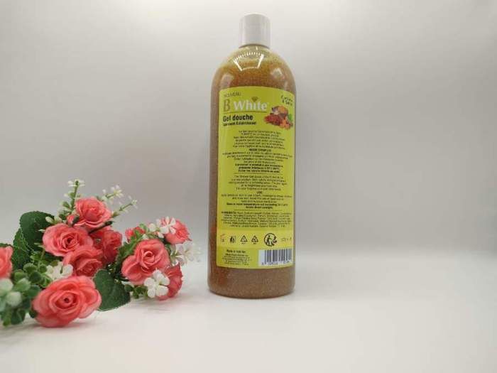 Gel douche - B White - Concentré au curcuma - Efficace contre les taches - Sans parabène - Flacon