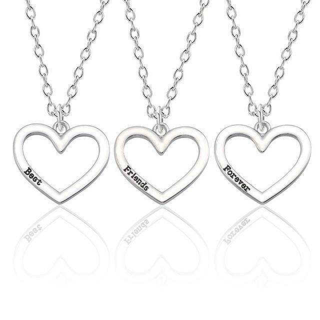 Zircon Best Friend Zircon Love Couple Pendant Necklace 2 Pcs/ Set Rainbow Broken Heart BFF Good Friends Friendship Jewelry Gift