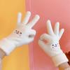 Winter Warm Cartoon Student Men Women Full Finger  Gloves Warm Mittens Knitted Gloves