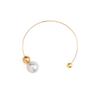 Jewelry Personality Asymmetrical Geometric Imitation Pearl Round Bead Collar Niche Design Sense Open Collar Women