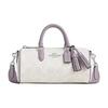 Coach Lacey 20 Classic Floral Tassel Zip Closure Boston Bag Women Handbags White Purple CB874-SVVVJ