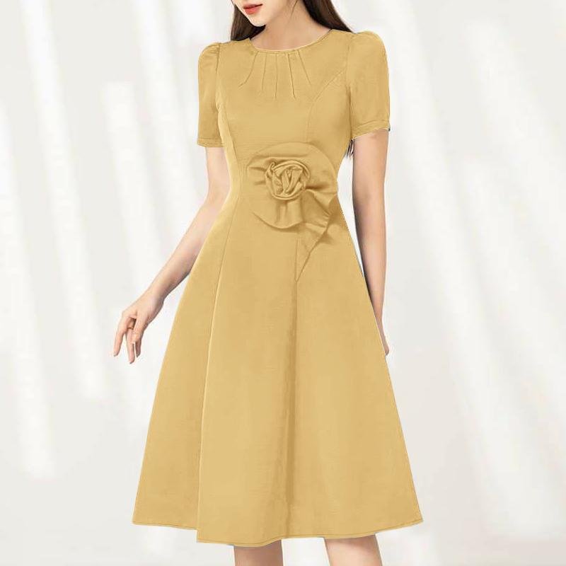 ZANZEA Women Casual Round Neck Summer Short Sleeve Dress