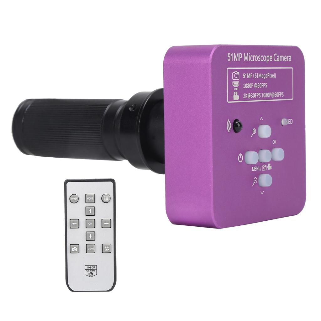 USB FHD Video Microscope Camera 51MP HD Multimedia Interface Microscope Camera with Remote Control AC 100‑240VUS Plug