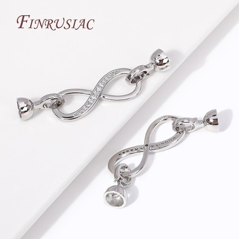 18K Gold Plated Infinity Connector Lock for DIY Pearls Necklaces Bracelets Clasps For Jewelry Making Supplies Accessories