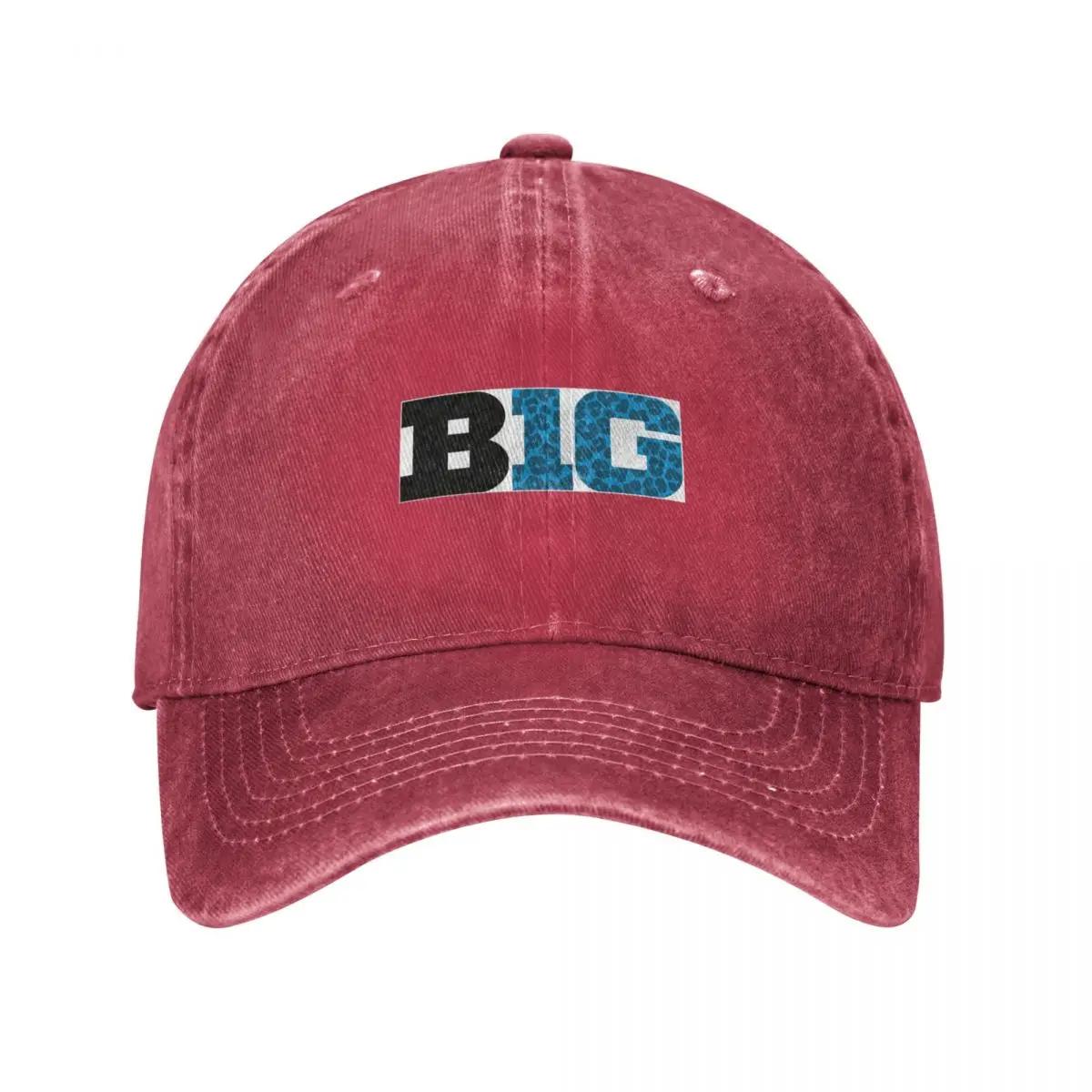 BIG TEN conference cheetah pattern blue and black Baseball Cap Custom Cap Thermal Visor Unisexs Caps Womens