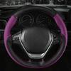 DIY Car Braid On Steering Wheel Cover Soft Fiber Leather Braid On the Steering-wheel of Car Protector Stitching Color