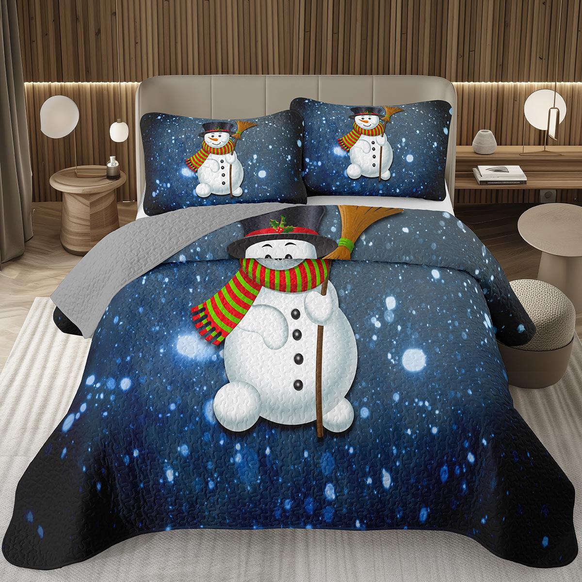 

Comforter Merry Christmas Setlovely Snowman Twin Size For Boys Girls Dorm Room Winter Theme Cartoon Style Quilt Set Comforter (quilt)-EU Single(135*200cm)3pcs