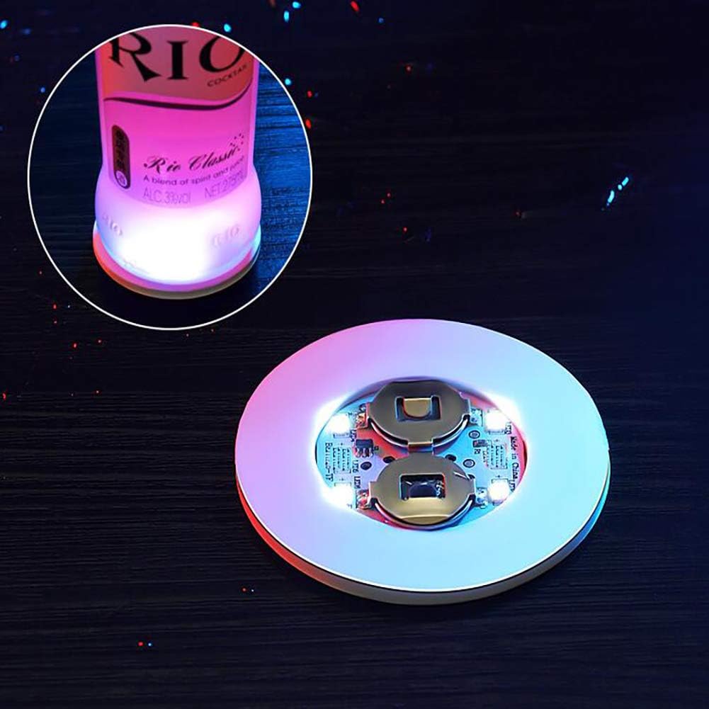 Neliky 20pcs LED Coaster, Light Up Coasters, LED Bottle Light, Bottle Glorifier, LED Stickers Coaster Light Up for Drinks, Flash Light Up Cups