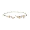 Sterling Silver 999 Jasmine Flower Openable Bangle Bracelet for Women - High-End, Fashionable, Niche Luxury Design.