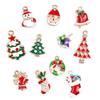 Festive 19pcs Metal Alloy Mixed Christmas Charms Set With Colorful Designs