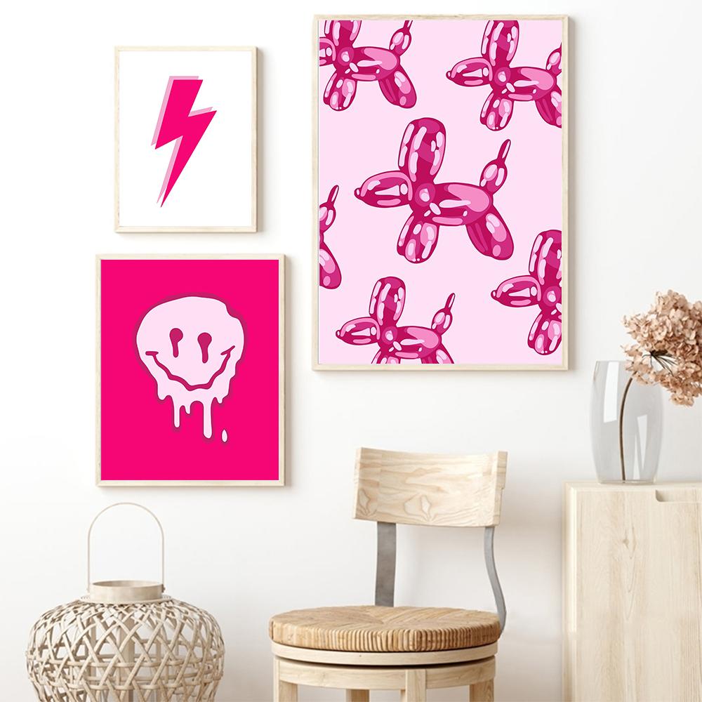 Fashion Pink Leopard Zebra Poster Minimalist Wall Artwork Modern Canvas Painting Print Love Pictures Kid Nursery Room Home Decor