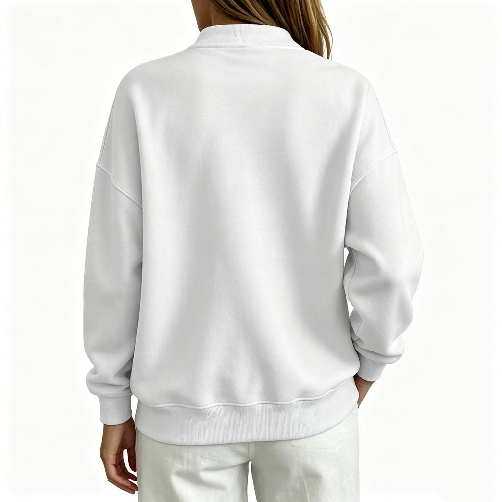 Women's Fashion Color Long Sleeve Loose Fit Sweatshirt for Casual Daily Wear