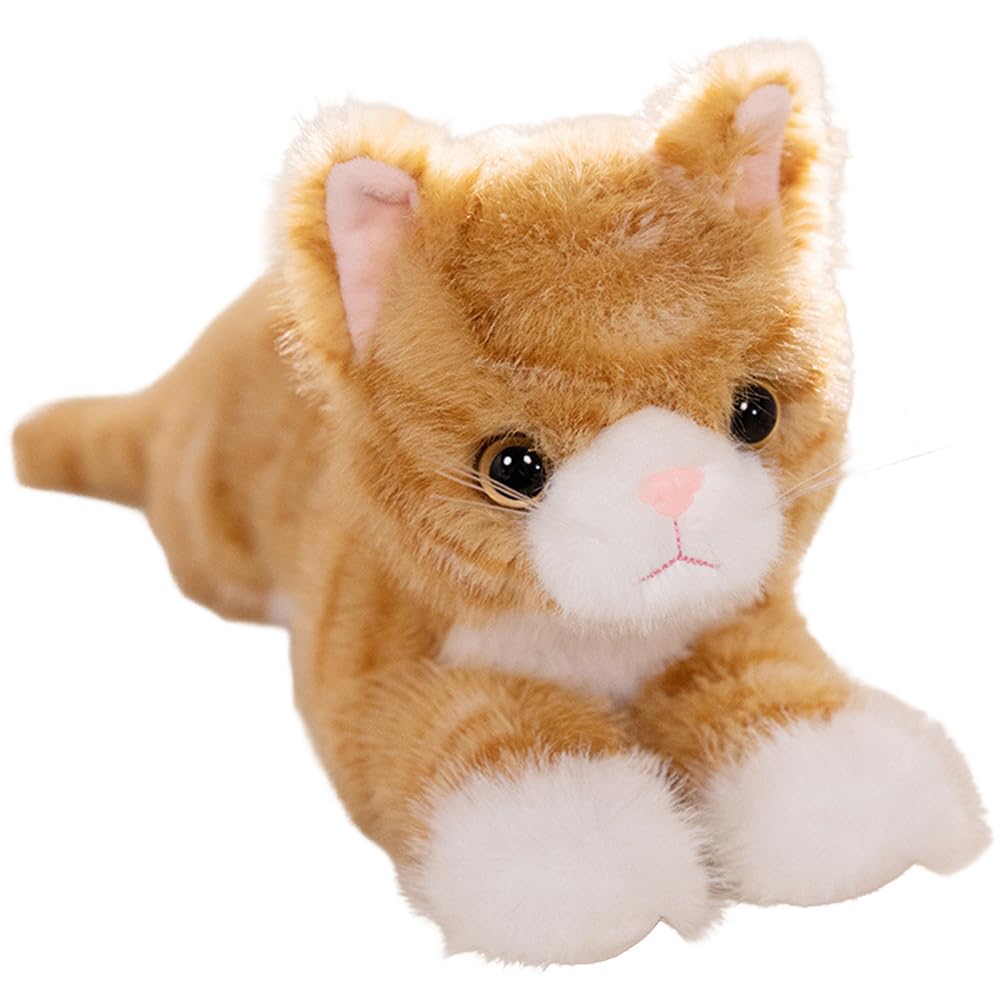 FUPUONE Реалистичная коричнево-черная плюшевая игрушка-кошка, подушка для тела (Коричневый табби)