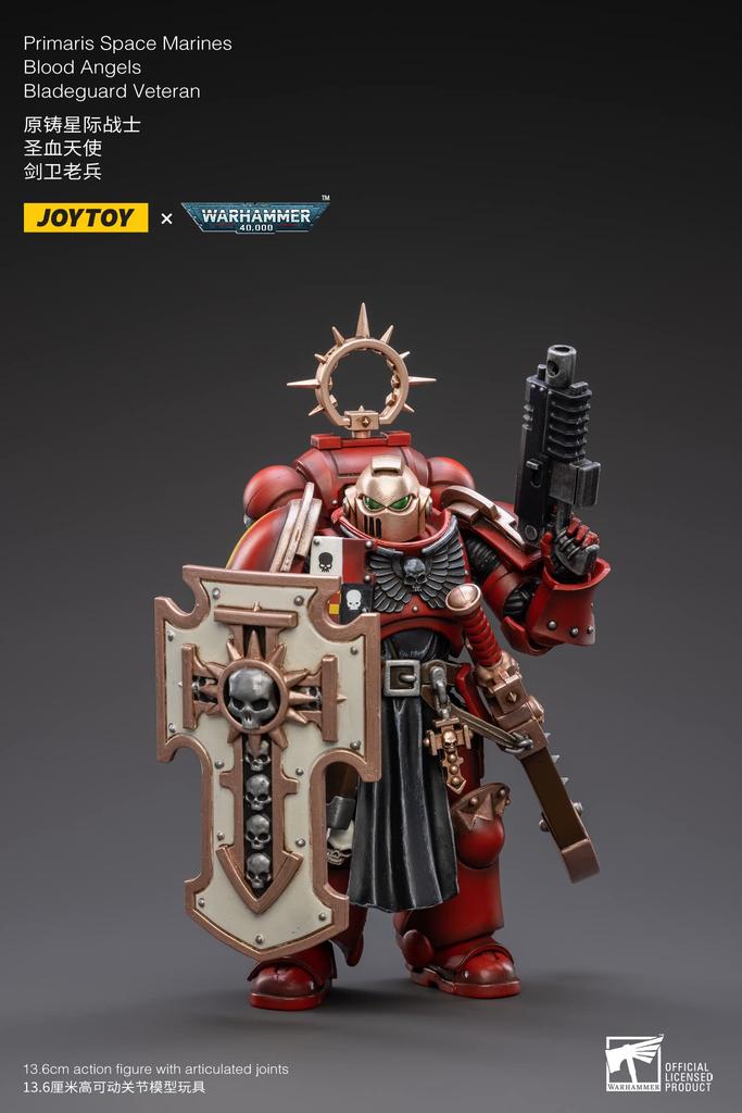 JOYTOY Warhammer Primaris Space Marine Blood Angel Bladeguard Veteran Scale ABS PVC Action Figure 40,000 1/18 & Pre-painted
