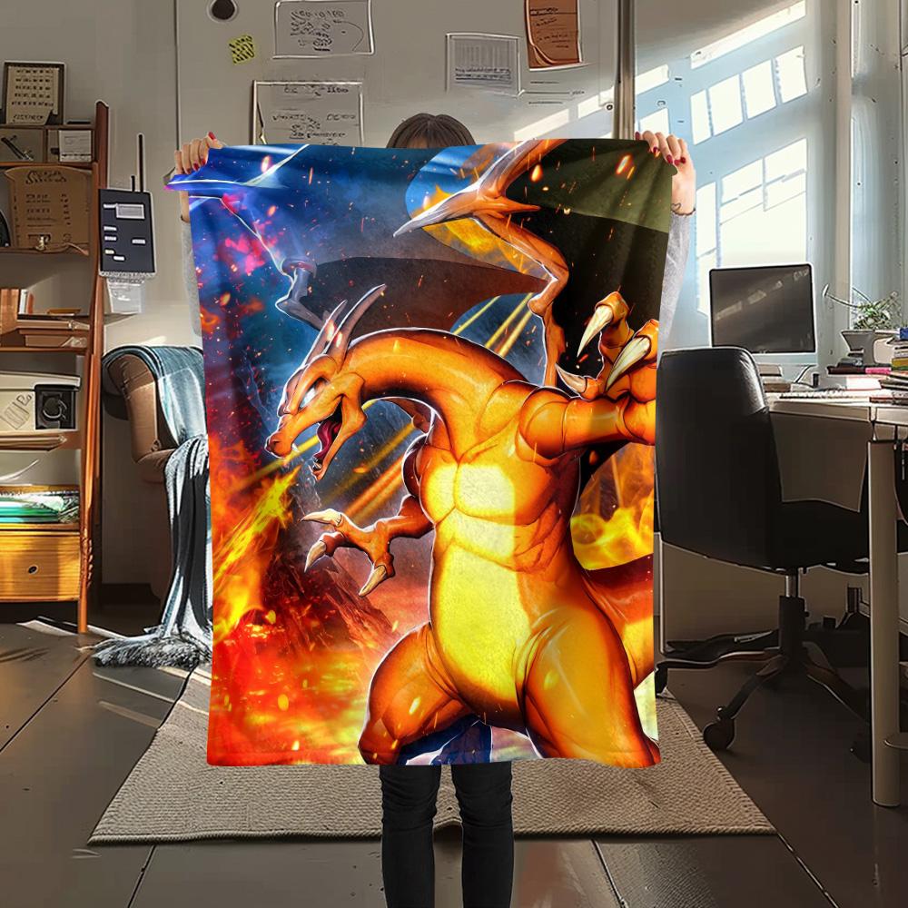 Charizard  Print Flannel Blanket, High quality Comfortable for All Seasons, Home Decor, Warmth and Comfort