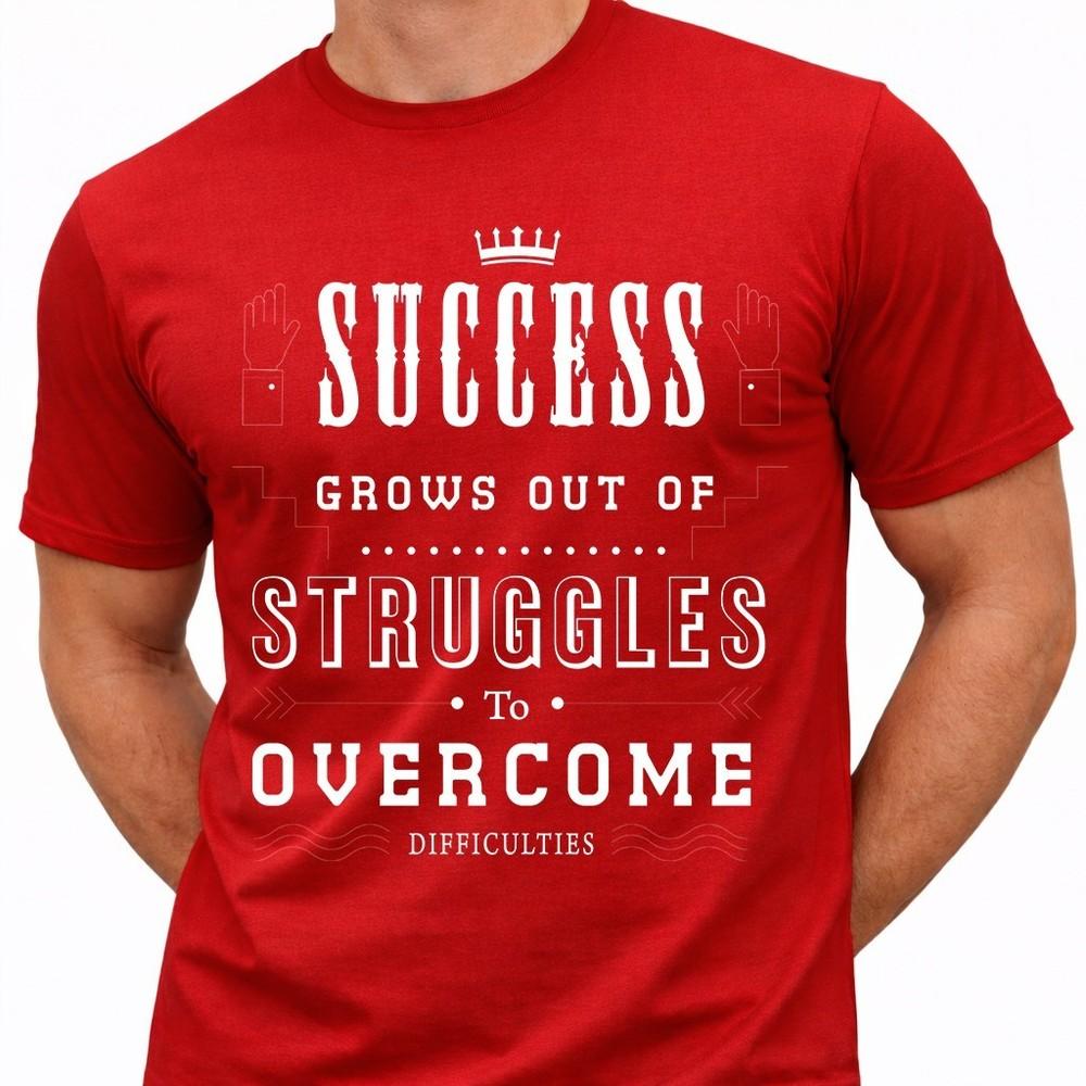 Success T-Shirt Motivational Quote Inspirational Gym Hustle Gift Graphic Tee S