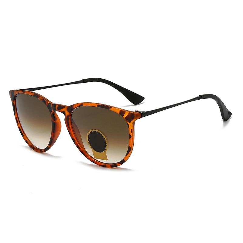 A Full Set of Packaging Men's and Women's Jindian Round Small Frame Glass Sunglasses High-quality Men's Casual Fashion Sunglasses