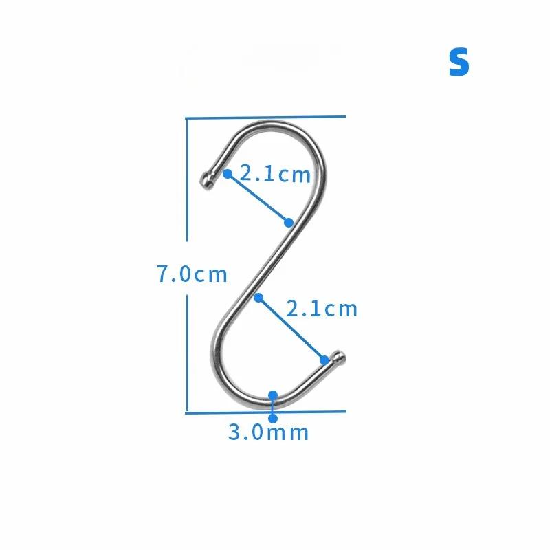 

S-образные крючки, многофункциональные крючки из нержавеющей стали, вешалка для кухонного бара, перил для ванной комнаты, крючки для хранения инструментов 10PCS