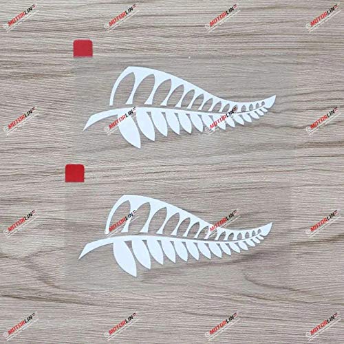 New Zealand Fern Decal Sticker Vinyl Geranian Kiwi for Car Laptop Window Table (2 x 10 cm white)
