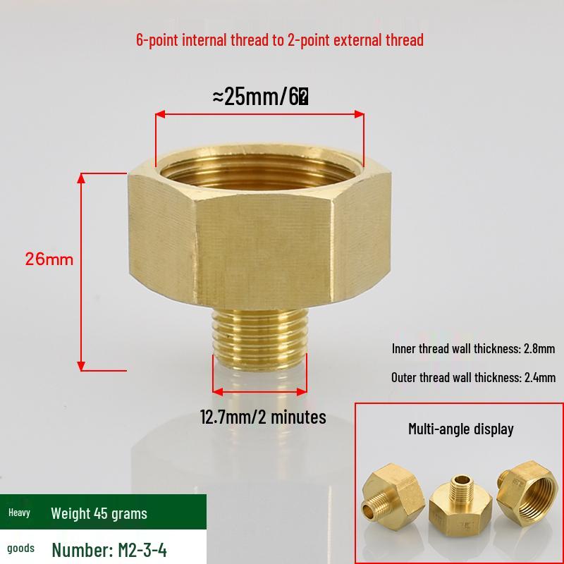 All-Copper Multi-Diameter Extension Connector: 1-6 Min, 1-Inch, Threaded for Water & Gas Pipes