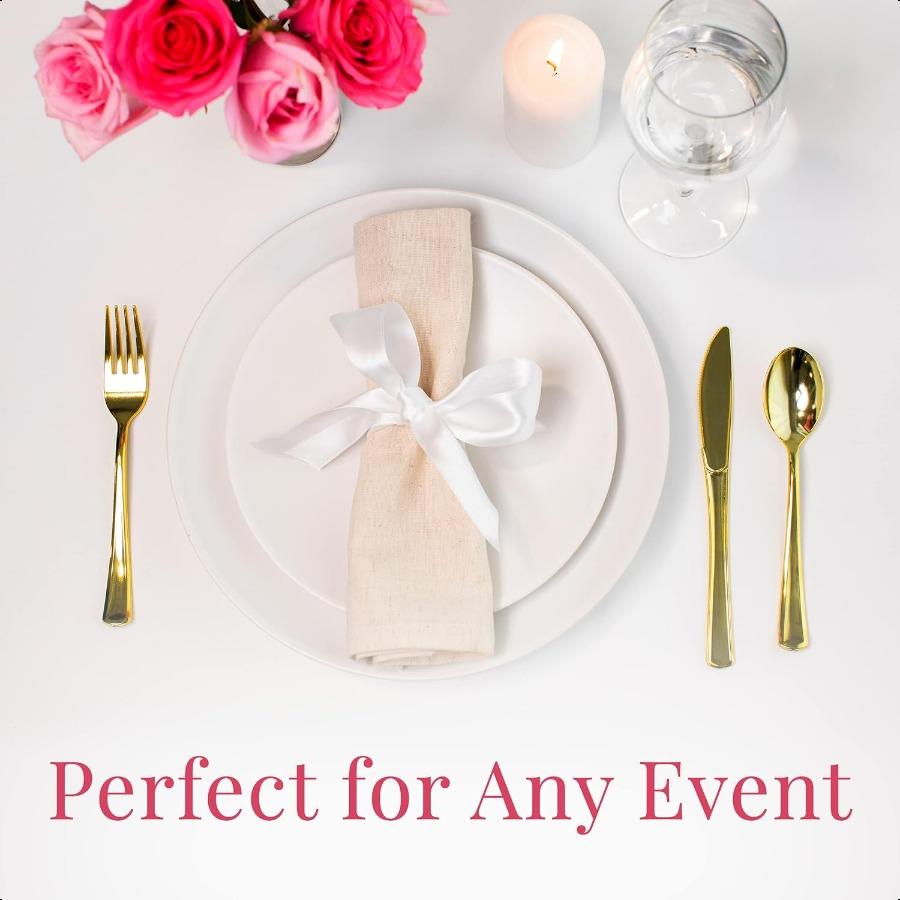 

Набор золотых пластиковых столовых приборов Набор золотых пластиковых столовых приборов Золотые столовые приборы 40 пластиковых вилок 40 пластиковых ложек 40 пластиковых ножей H United States