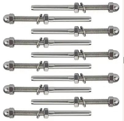 

10Pcs Stainless Steel Threaded Tensioner Stud Ends for 1/8 Cable Railing System High Quality