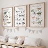 Modern Abstrakt Tieratlas Drucke Dinosaurier Illustration Leinwandbild Poster für Wohnzimmer Spielzimmer Kinderzimmer Heimdekoration