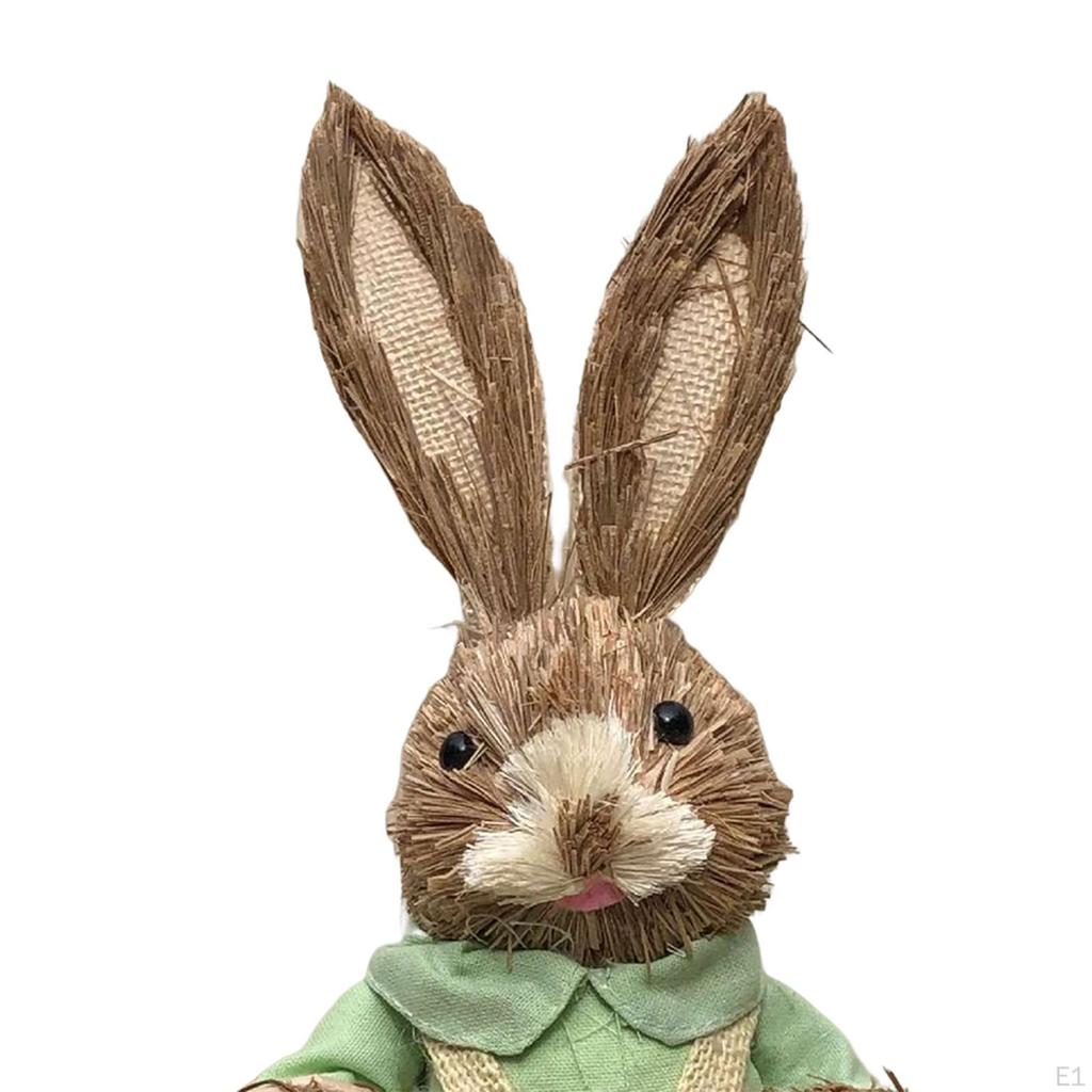 Bunny Figurine Artificial Animal Model Sculpture Doll Statue for Kitchen Easter Day Tabletop Party