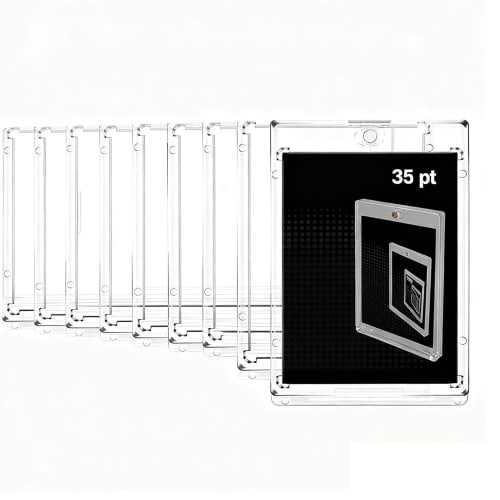 BOJIDO Magnetic Loader, 35pt, Set of 10, Card Loader, Card Case, UV Protection, Transparent, Card Protection, Storage, Inner Dimensions: 63x88mm, Thic