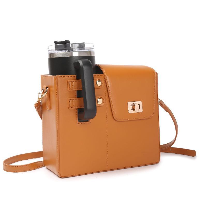 Universal Crossbody 40oz Tumbler Holder Bag Adjustable Strap Water Resistant for Camping Hiking Beach Picnics