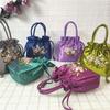 Ethnic Style Embroidery Flower Handbag Satin Silk Small Purse Wallet Hanfu Drawstrings Bag  Daily