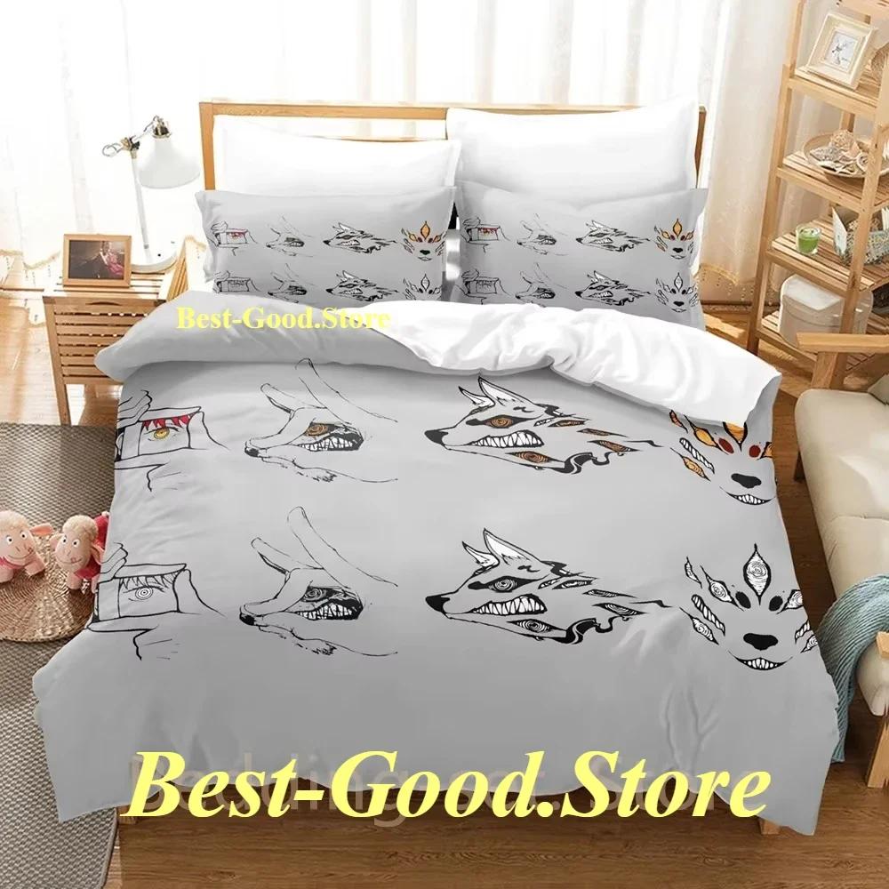 Fox Dveil Kon chainsaw man Bedding Set Printed Bed Set With Pillowcase Bed Duvet Cover Single Double Queen Super King Size