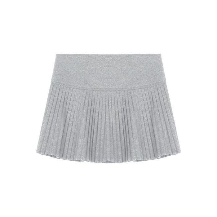 High-Waist A-Line Knitted Skirt for Women - Fashionable, Slimming, Anti-Exposure Wool Pleats for Spring & Autumn