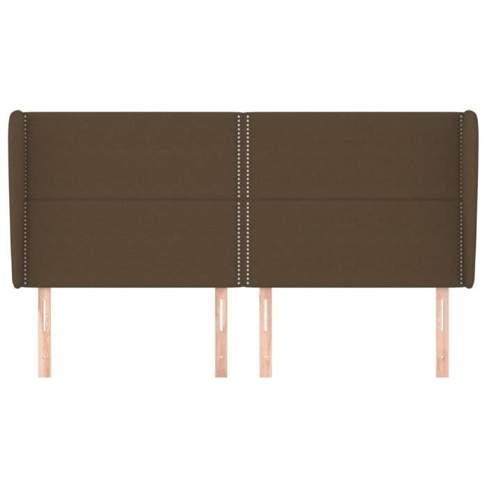 VidaXL Headboard with Ears Dark Brown 203x23x118-128 Cm Fabric3117841