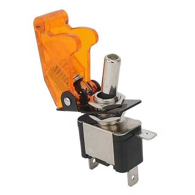 ASW-07D Illuminated Toggle Switch, 12V with Red LED Fog Light, 12A for Car Modifications