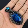 Blue Flash Labradorite Handmade Pendant, Natural Gemstone Jewelry, 999 Copper Wire Wrapped Pendant Jewelry, For Gift