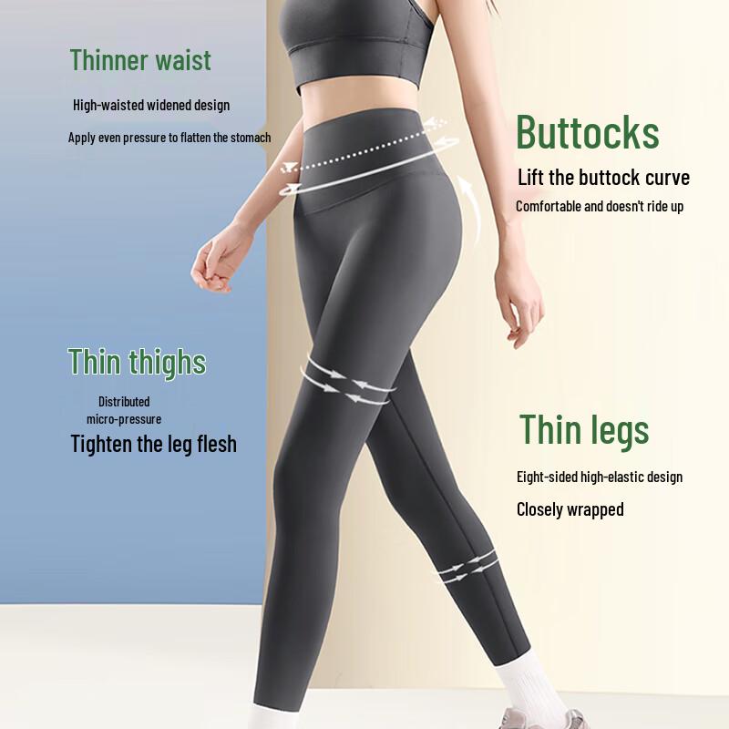 Langsha Women's High-Waist 300g Warm Thermal Shark Leggings