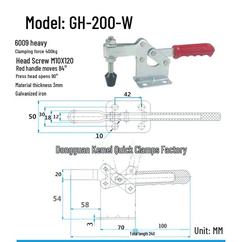 Quick Clamp GH201: Stainless Steel 201A Pliers, 201B Collet, 201C Fixture, 225D Toggle Clamp