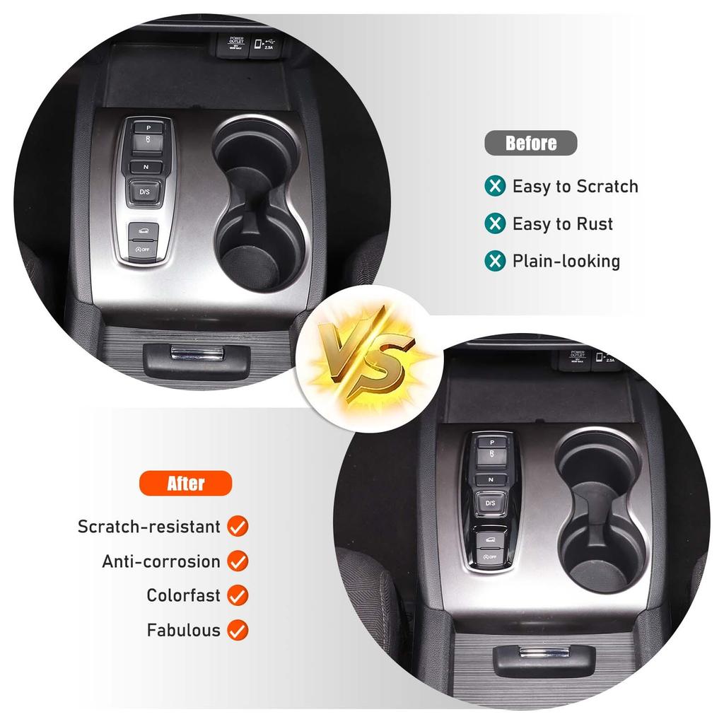 Glossy Black Central Gear Shift Panel Trim Cover For Honda Pilot 2015-