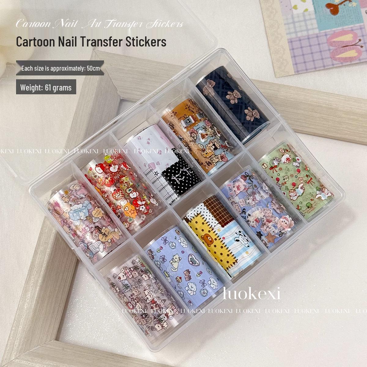 Starry Sky Cat Cartoon Nail Art Stickers Set