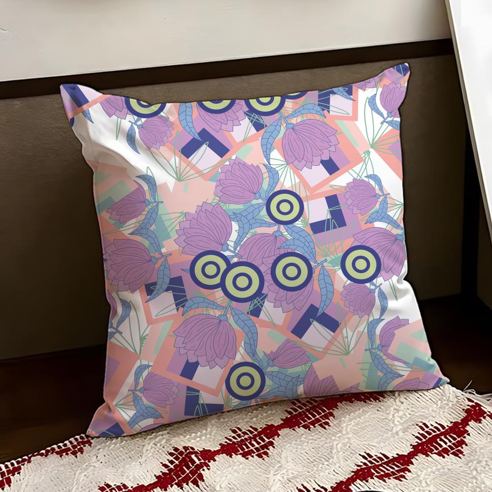 

Colorful Patchwork Pattern Cushion Cover Reversible Soft Durable Pillow Cover Home Car MultiScene Use for Daily Comfort 30X30cm