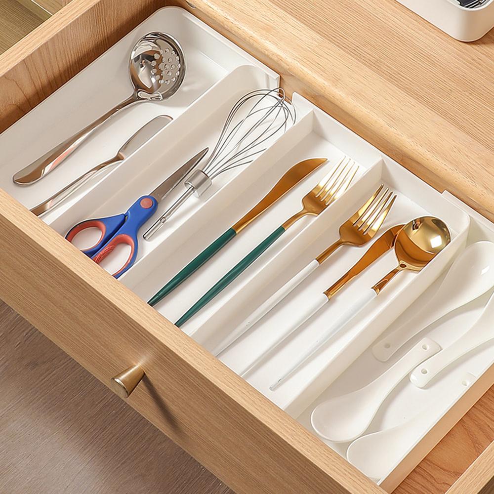 Expandable Drawer Organizer 5 Compartments Cutlery Drawer Storage Organizer Drawer Divider for Kitchen Home Office