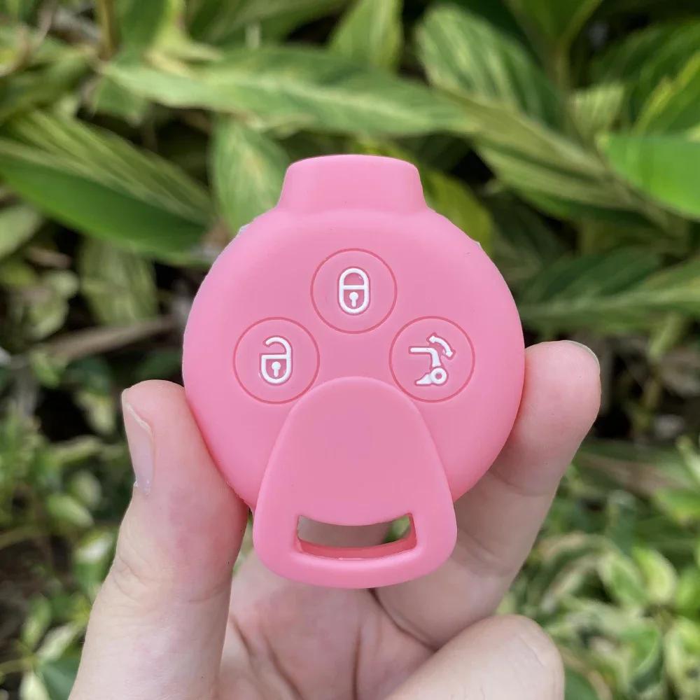 Silicone Car Key Case Rubber Cover Shell Protector for Mercedes Benz Smart Fortwo Crossblade K City Cabrio Keychain Accessories